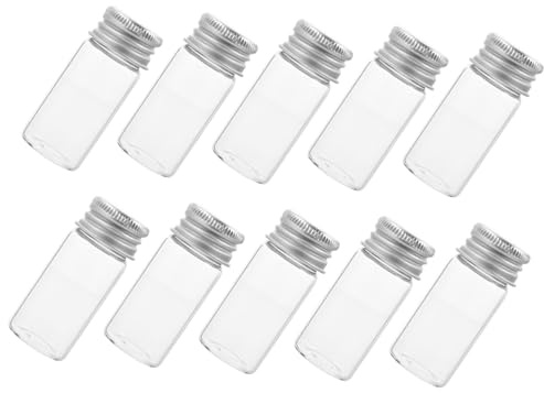 20 pezzi Bottiglie in Vetro Trasparente in Alluminio Contenitori Riutilizzabili per Conservazione Design Leggero e Antiperdita per Spezie e Oli Essenziali