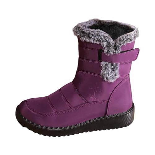 Generico Stivali Neve Donna Impermeabili Con Fodera Calde Scarponi Dopo Sci Imbottiti Termiche Stivaletti Doposci Antiscivolo Scarpe Da Neve Invernali Stivali Snow Boots Per All'acqua Trekkin