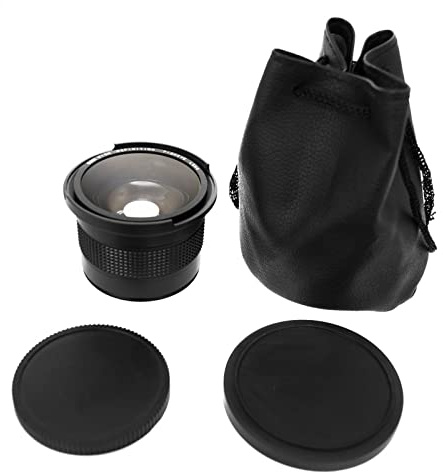 Lente ojo de pez gran angular de 58 mm 0.35X con porción de vidrio óptico, lente de conversión a prueba de agua para tomas de primer plano DSLR