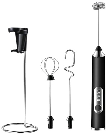 Youding Batidora Eléctrica de Manual,Herramienta Eléctrica Ajustable de 3 Velocidades - Varilla para Leche Espumadora,para Decorar Latte, Chocolate Caliente, Aficionados a la Repostería y