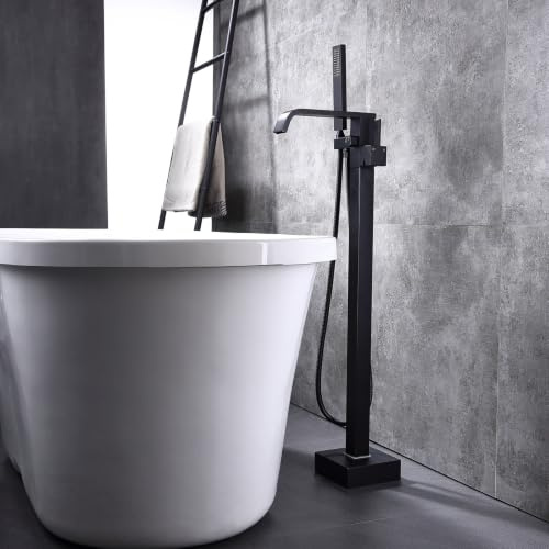 Grifo de Pie para Bañera Exenta Cascada-Negro