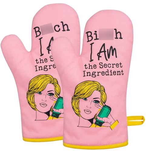 Miracu Oven Mitt, Funny Kitchen Cooking Oven Mitts, Pink Kitchen Accessories, Baker Stuff, Baking Gifts for Women, House Warming Gifts New Home, Valentine Birthday Housewarming Presents for Women Mom