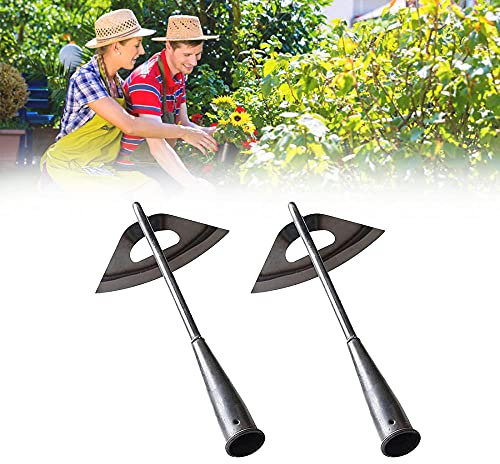 CZYSKY Zappa Cava Interamente in Acciaio temprato, Zappetta Giardinaggio, Diserbo Portatile per piantare Verdure Zappa, Zappa per orto, Togli Erbacce da Giardino Attrezzi Giardinaggio, Grande, 2 PCS