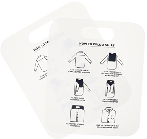VICASKY Shirt Folding Board Laundry Folding Helper Board,2Pcs T Shirts Clothes Folder Durable Plastic Laundry Organizer Helper Home Storage for Clothing (White