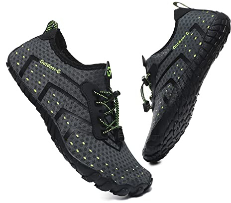 Scarpe da Acqua Uomo Donna Scarpe da Spiaggia Scarpe da Immersione Scarpe da Surf a Piedi Nudi Quick Dry Scarpe da Mare da Donna Leggero Unisex Sport Diving Scarpe da Piscina Grigio EU44