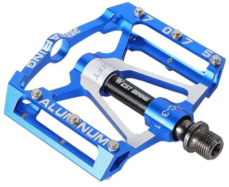 ENJOHOS Fahrradpedale CNC Aluminium MTB Pedale,3 abgedichtete Lager,rutschfeste CNC-Aluminium-Fahrradplattform, 9/16 Zoll Pedale für Rennrad, MTB, BMX,E-Bike (Blau)