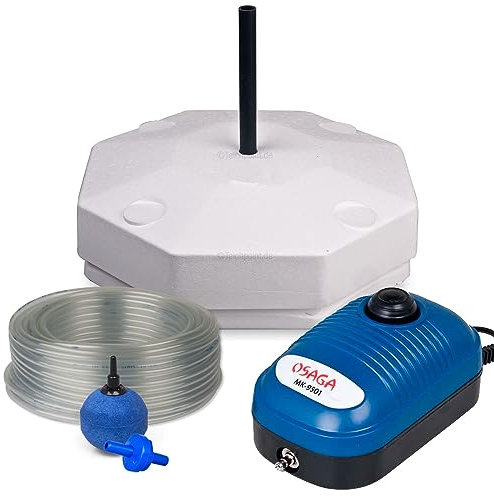 Teich Eisfreihalter Set 3 inkl. regelbarer Luftpumpe und Zubehör, für einen eisfreien Gartenteich, Anti Ice Winter