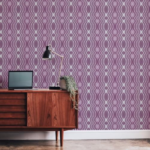 A.S. Création 395343-Papier peint intissé style rétro années 70 Violet/crème/blanc 8,50 m x 0,53 m