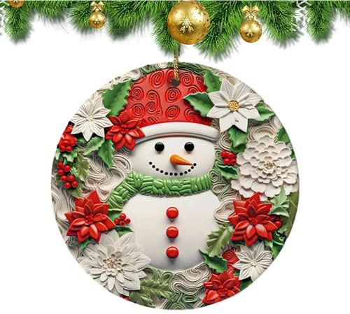 Jultomtens trädprydnad, jultomtens trädprydnad Jul Keramik platt 3D visuell