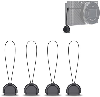 JJC 4Pcs Camera Straps Quick Release Adapter, Quick Release Loops Clips Connector Clasps Neck Strap Quick Adapter for Sony Canon Nikon Cameras Strap Eyelet - 1x2mm System Connectors, Black, blackone