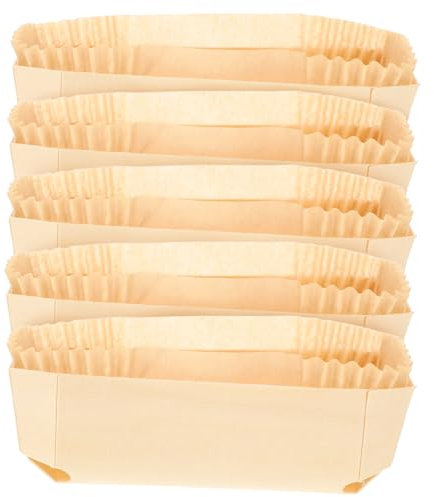 MAGICLULU Moules À Gâteau Résistants À La Chaleur Avec Papier Sulfurisé Lot De 5 Bateaux Moules En Bois Pour Pâtisserie Maison Réunions Festives 12 X 6.5 X 3.8 Cm