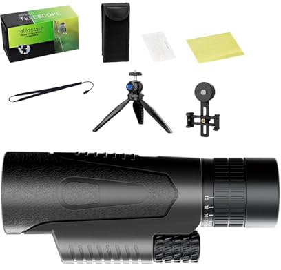 Tuxxjzm Teleskop für Erwachsene, leistungsstarkes Kinderteleskop, Refraktor-Teleskop, Monokular mit größerer Sicht, leistungsstarkes astronomisches tragbares Teleskop, hochauflösende 50 mm,