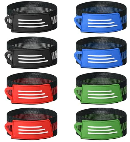 RoxNvm Catarifrangenti Bande, 8 Clip Pantalone, Elastici per Bicicletta, Fascia Catarifrangente, Bracciale Riflettente per Giro Notturno