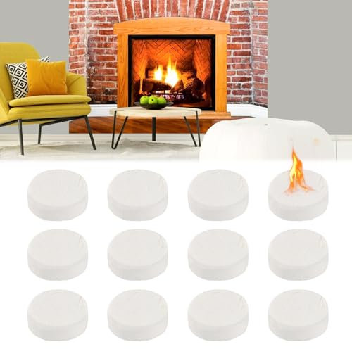 OCCOUMR Lana di ceramica per bioetanolo, 12 pezzi, per camino, stufa a bioetanolo biologico, lana di ceramica per camino, caminetto, lunga durata, 8,6 x 8,6 x 2,8 cm