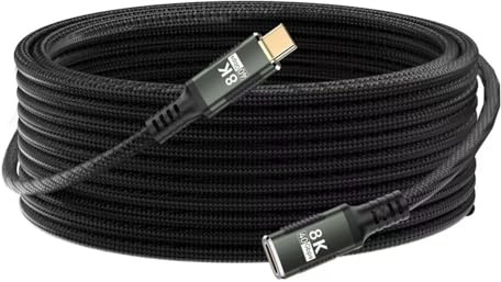 long Cable extension USB 5,con alargador thunderbolt 5 3 M, de carga de 240 W,cable de datos de 40 Gbps,8K/4K a 60 Hz,USB C extender,Compatible con Thunderbolt 4/3,hub,Laptops,Monitores y Smartphones.