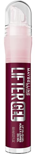 Maybelline New York Brillo de Labios Lifter Gel, Brillo Cristalino, Labios Jugosos, Suaves e Hidratados, Con Ácido Hialurónico, Fórmula de Aceite en Gel, Perfumado, Tono: 008 Berry Twist, 6,6 ml