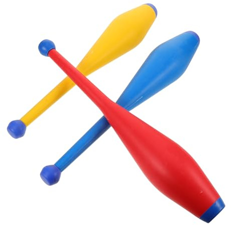 YARNOW 3pcs Circus Juggling Clubs and Acrobatic Performance Props for Adults, Lightweight Plastic Juggling Sticks with Unique Balance for Indoor and Outdoor Stage Shows