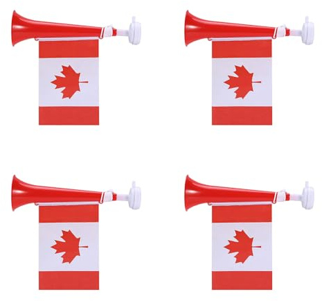 Bright Vuvuzelas Horns Pack of 4pcs Football Event Flag Noise Making Horns for Outdoor Event and Crowd Cheering Birthday Party Supplies