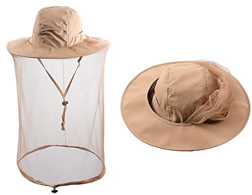 HunterBee Moskitonetz-Hut, Fischer-Schleier, Imkerkappe, Bienennetz, Imkerhaube