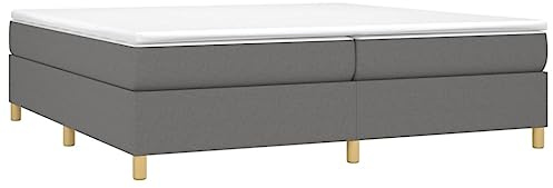 vidaXL Boxspring-sängram mörkgrå 200x200 cm tyg, dubbelsäng, säng, säng ram, dubbelsängar, sängar, säng ramar, resårmadrass, resårmadrasser, pocketersårmadrass