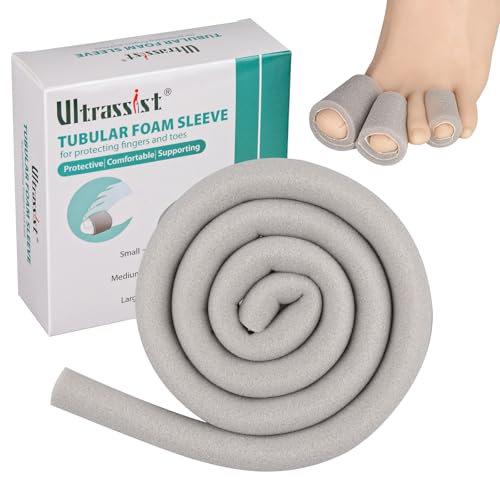 Ultrassist Schneidbar Zehenschoner, Schwamm Zehenpolster Zehenschutz, Zehentrenner Zehenkappen für Blasen, Ballenzehen, Hühneraugen, Schwielen, Zehen und Finger(Für Mittlere Zehen)