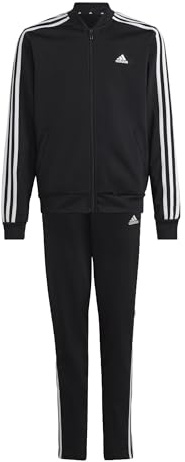 adidas Essentials 3-stripes Track Suit Tuta da ginnastica, black/white, 11-12 anni Bambine e ragazze