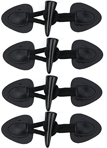 DHER Leder Knebelverschlüsse Toggle Buttons 4 Paar Kunstleder Knöpfe für Strickwaren, Trenchcoat, Mantel, Kutte, Mode Rucksack, Notebook - Harz Knöpfe