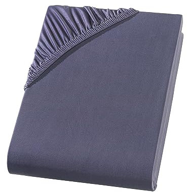 Visaggio Mikrofaser Spannbettlaken 90-100 x 200 cm Anthrazit Microfaser Polyester Spannbetttuch Bettlaken