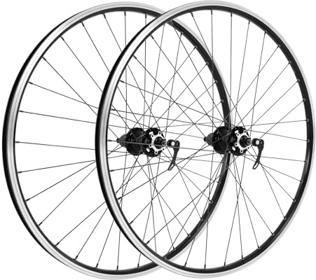 SuhoFutus Jante de vélo 29 , en Alliage d'aluminium, avec 2 leviers de dégagement Rapide, pour Transmission Ouverte, Roue arrière (135 mm) et Roue Avant (100 mm), Noire