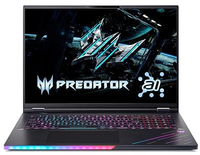 Acer Predator Helios 18 AI PH18-73 - Laptop para Juegos - Intel Core Ultra 9 275HX, 64GB, 1TB Gen5 SSD, NVIDIA GeForce RTX 5090, Mini LED WQUXGA de 18 Pulgadas, Windows 11, Negro