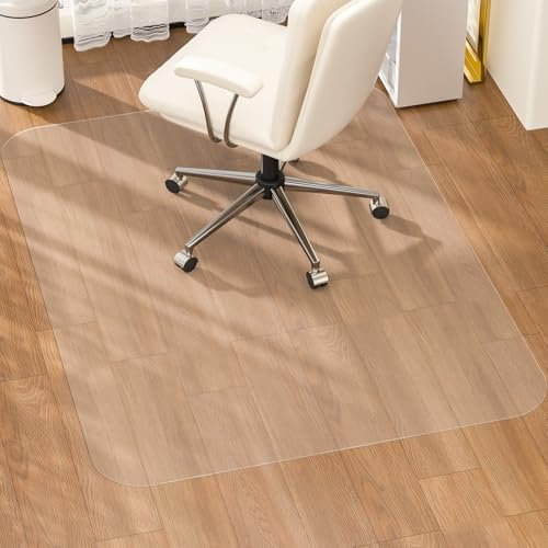MESHDO Office Chair Mat for Hardwood Floor, 90 X 120 X 0.17cm Desk Chair Mat for Hard Floors, PVC Clear Floor Protector for Home and Office Floor Mat, Can't be Used on Carpet