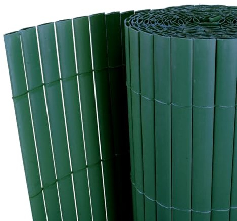 Homgoday Panel de Valla PVC Verde 90x300 cm Valla de Enrejado Celosía Extendible de Mimbre Pantalla de Privacidad para Jardín Verde