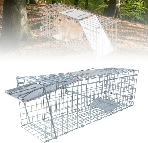 Professionelle Lebendfalle 62x19x21 cm – Stabile Katzenfalle & Marderfalle,Wetterfest & Sicher für Haustiere – Ideal für Waschbär, Fuchs, Ratten