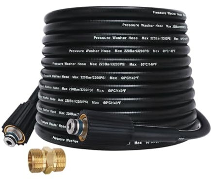 Jiuvaso Tubo Flessibile per Idropulitrice Ad Alta Pressione 5M Raccordo M22