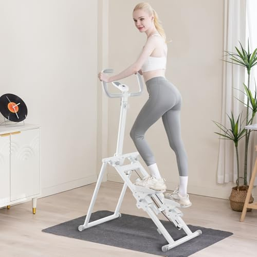 Stepper, Climber Fitness,Appareil d'exercice pour Le Step avec écran LCD et poignées Résistance réglable