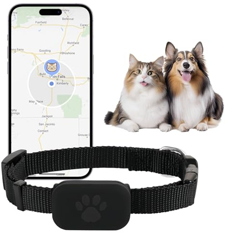 Cat Tracker, Cat Tracker GPS Collar For Small Cats, Dog Tracker with No Monthly Fees, Pet Tracker Collar for Apple Find My, Global Positioning (iOS Only)