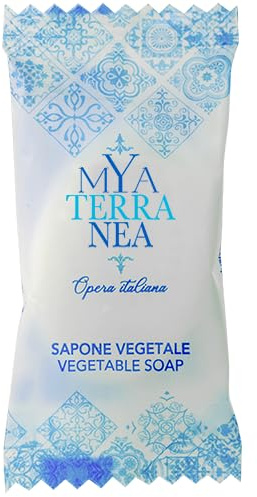 SAPONETTA MONOUSO da 10 gr, Confezione da 600 pezzi, Linea Cortesia Mya Terranea adatto Per qualisasi camera Hotel o B&B