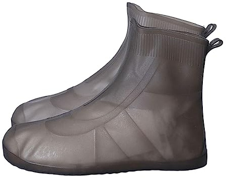 Milageto Cubiertas Impermeables de Zapatos Cubiertas de Lluvia Antideslizantes Cubiertas Reutilizables de Botas Material TPE Adecuadas para Viajes Ciclismo, Gris Profundo XL