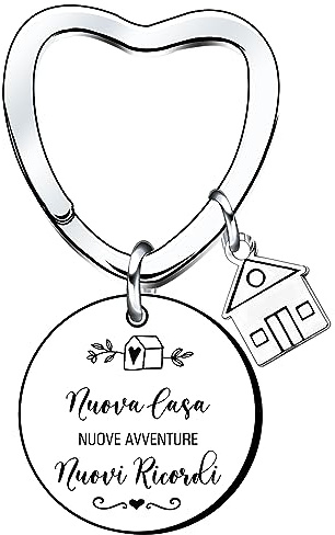 QTZXZX Amico nuovo portachiavi casa，Nuovo Portachiavi Casa Prima casa,regali Chiave per uomini,Nuova casa Nuova avventura Portachiavi,Regali di inaugurazione della casa (1)