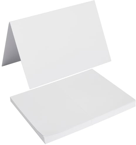 50 Pack Blank Cards Folded Cardstock Thank You Blank Greeting Cards for Invitations, Wedding, Greeting Cards, All Occasion DIY, 5x7 Folded Cards White
