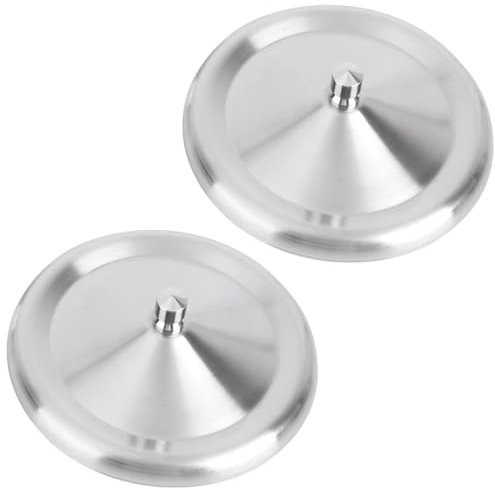 KOMUNJ Lot de 2 couvercles ronds en acier inoxydable pour tasses à café, chope à bière, verre à vin, couvercle en métal, 10 cm