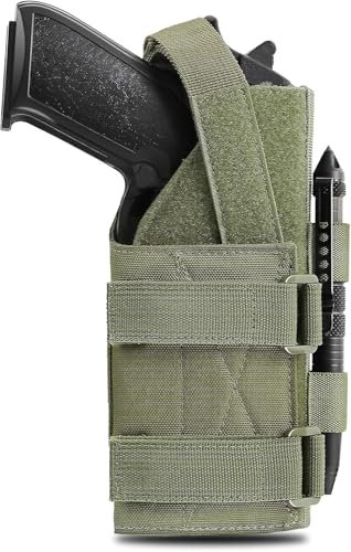 For 9mm G1ock 1911 G17 18 19 26 34, Ruger LCP, Beretta Universal Tactical Molle Pistol Gun Hölster Justerbar Handgun Hölster(Green)