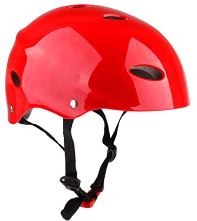 Timcryxient Sport acquatici Casco di sicurezza per Wakeboard Kayak Canoa Barca Surf L Rosso