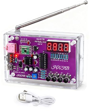 Gikfun EK2163 Radio FM Kit de pratique de soudure électronique DIY Projet scolaire Kit de soudure FM 87-108 MHz avec 2 modes d'alimentation