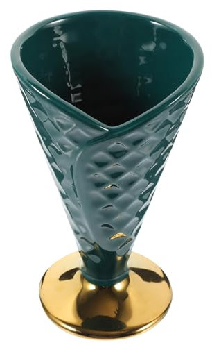 Ciieeo 1 Pc copa de helado alta vasitos para postres Tazón de postre de cerámica Taza de jugo de frutas taza de helado de cerámica de bebidas de ceramica copa de coctel Green
