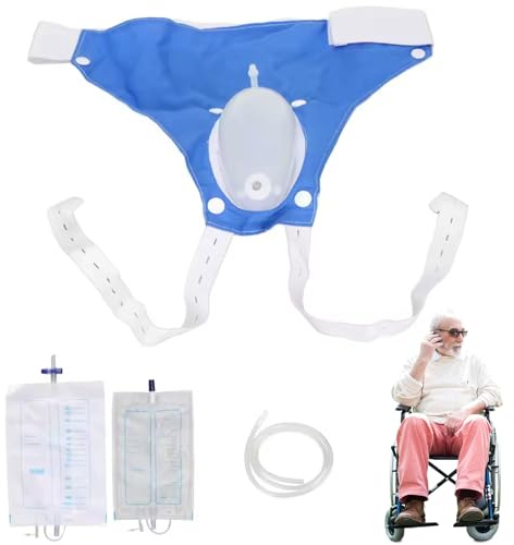 Pastoralist Catetere Esterno per Uomini, 1 Set di Urine Collector Comodo Brief di incontinenza da Uomo a Prova di Trasmissione Traspirante aggiornare l'orinatoio indossabile con Accessori per Anziani
