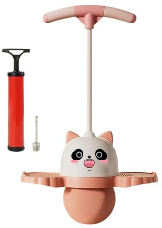 Palla Pogo a Forma di Panda con Manico, Giocattolo Pogo Jump for Bambini con Pompa, Pogo Stick for Esercizi Sportivi, Esercizi di Equilibrio for Ragazzi, Rosa(Pink)