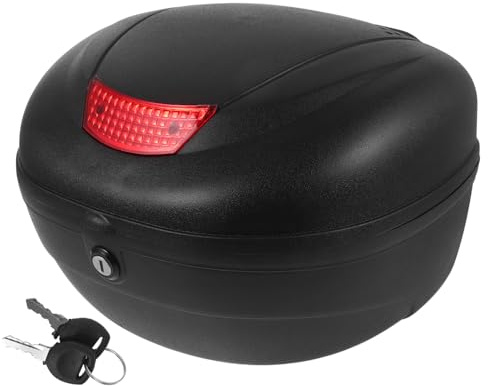 HEALEEP Caja Trasera para Motocicleta Resistente Al Agua y Desgaste Capacidad Amplia Accesorio Práctico y Fácil De Instalar para Scooter y Moto con Textura De Piel y Reflectante Nocturno c