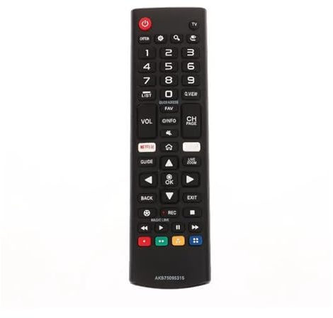 ATOMUSERLY 1 Unidad AKB75095315 for Control Remoto de televisor LCD 43UH6030 43UH6100 32LJ600B 43LJ5500 49LJPU300750 50UK6300BUB 55SK8550PUA 60UK6250PUB