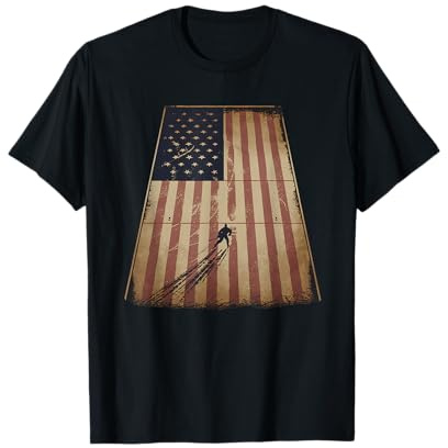 Camiseta De Hockey con Bandera Americana para Hombre Y Niña, Camiseta